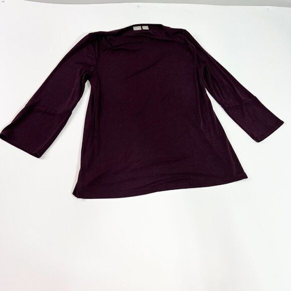 Chico's Tops - Chico's Travelers Shirt Top Women 8/ 10 Pullover Slinky Round Neck 3/4 Sleeve